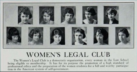 Headshot photos of members of the Women's Legal Club.